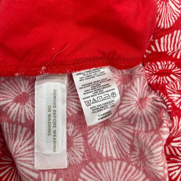LOFT ANN TAYLOR Shorts Size Small Pull On Firework Linen Blend Floral Office - Picture 9 of 11